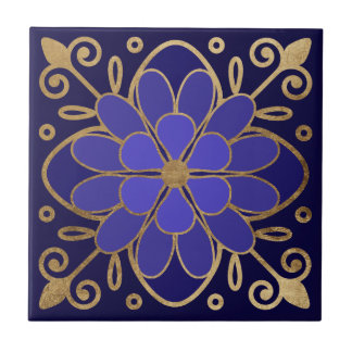 Elegant Blue Flower Azulejo Tegeltje
