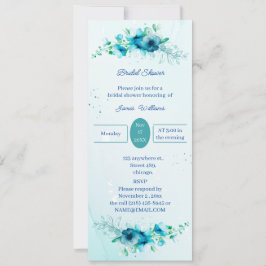 Elegant Blue Flower gepersonaliseerd Vrijgezellenf Kaart