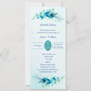 Elegant Blue Flower gepersonaliseerd Vrijgezellenf Kaart