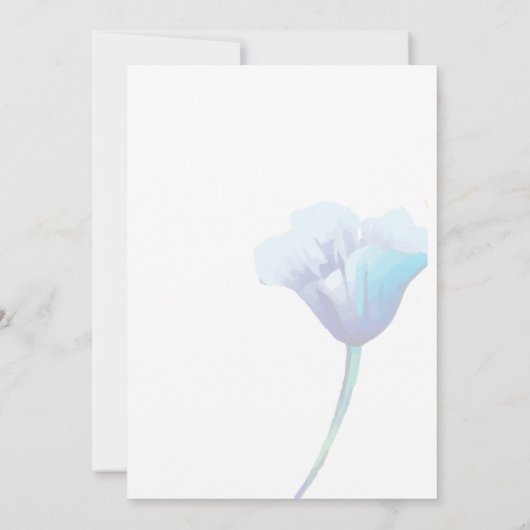 Elegant Blue Flower Simple Script Florence bruilof Save The Date (Achterkant)