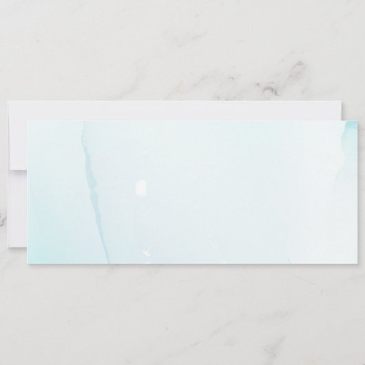 Elegant Blue Flower Wedding Invitation Kaart (Achterkant)