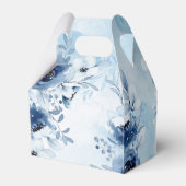 Elegant Blue Flowers Boy Baby shower Bedankdoosjes (Achterkant)