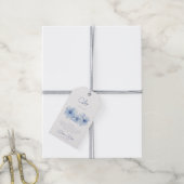 Elegant Blue Flowers Bruiloft Liefde en Bedankt Cadeaulabel (Met Touw)