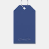 Elegant Blue Flowers Bruiloft Liefde en Bedankt Cadeaulabel (Achterkant)