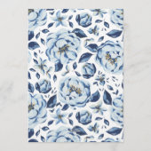 Elegant Blue Flowers Floral Baby Shower Kaart (Achterkant)