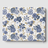 Elegant Blue Flowers Gastenboek (Achterkant)