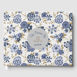 Elegant Blue Flowers Gastenboek