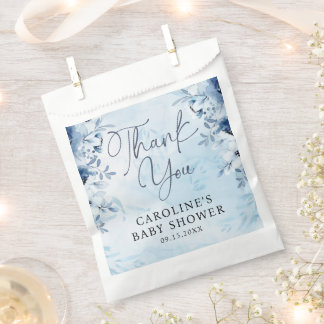 Elegant Blue Flowers Het is een Baby shower voor j Bedankzakje