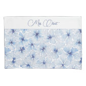 Elegant Blue Flowers Kussensloop (Voorkant)