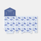 Elegant Blue Flowers Modern Retro Chinoiserie Bedankdoosjes (Uitgevouwen)