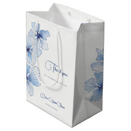 Elegant Blue Flowers Vrijgezellenfeest Medium Cadeauzakje