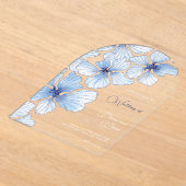 Elegant Blue Flowers Wedding Acryl Uitnodigingen (Laagn)