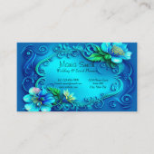 Elegant Blue Flowers Wedding Event Planner Visitekaartje (Voorkant)