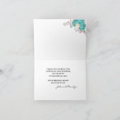 Elegant Blue Flowers Wedding Floral Waterverf Bedankkaart (Binnen)