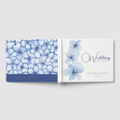 Elegant Blue Flowers Wedding Gastenboek (Volledig)