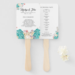 Elegant Blue Flowers Wedding Handwaaier