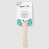 Elegant Blue Flowers Wedding Handwaaier (Voorkant)