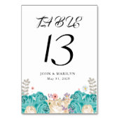 Elegant Blue Flowers Wedding Kaart (Achterkant)