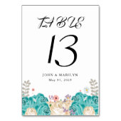 Elegant Blue Flowers Wedding Kaart (Voorkant)