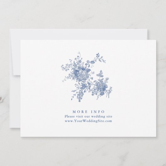 Elegant Blue Flowers word m'n Bridesmaid. Kaart (Achterkant)