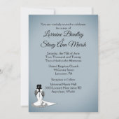 Elegant Blue Fog Lesbian Wedding Uitnodiging (Voorkant)