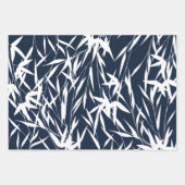 Elegant Blue Foliage-bladeren Inpakpapier Vel (Voorkant 3)