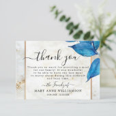 Elegant Blue Foliage Funeral Food Hartelijk dank Bedankkaart (Staand voorkant)