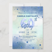 Elegant Blue Folie Balloons 60e verjaardag Kaart (Voorkant)