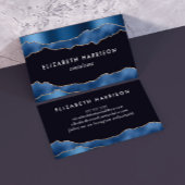 Elegant Blue Folie Glitter Black Visitekaartje