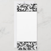 Elegant Blue Font Black Damask Wedding Invitation Kaart (Achterkant)