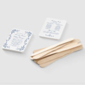 Elegant Blue France Flowers Wedding Programme Handwaaier (Niet-gemonteerd)