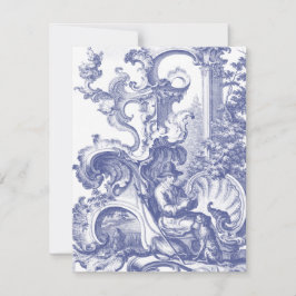 Elegant Blue French Baroque Toile Kaart