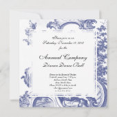 Elegant Blue French Baroque Toile Kaart (Achterkant)