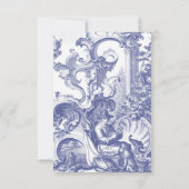 Elegant Blue French Baroque Toile Kaart (Achterkant)