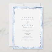 Elegant Blue French Estate Wedding Invitation  Kaart (Voorkant)