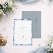 Elegant Blue French Estate Wedding Invitation  Kaart