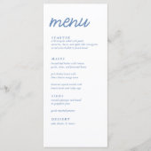 Elegant Blue French Floral Baby shower Menu (Voorkant)
