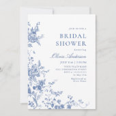 Elegant Blue French Garden Floral VRIJGEZELLENFEES Kaart (Voorkant)