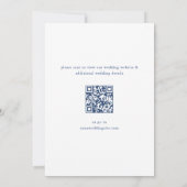 Elegant Blue French Garden Floral Wedding QR code Save The Date (Achterkant)