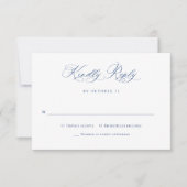 Elegant Blue French Garden Floral Wedding RSVP Kaartje (Voorkant)