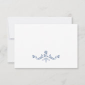 Elegant Blue French Garden Floral Wedding RSVP Kaartje (Achterkant)