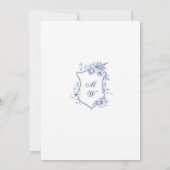 Elegant Blue French Garden Floral Wedding Save The Date (Achterkant)