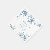 Elegant Blue French Garden Floral Wedding Servet (Hoek)