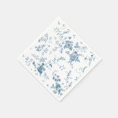 Elegant Blue French Garden Floral Wedding Servet (Hoek)
