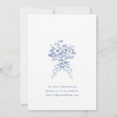 Elegant Blue French Garden Flowers Wedding Save The Date (Achterkant)