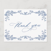 Elegant Blue French Garden Hartelijk dank Briefkaart (Voorkant)