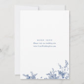 Elegant Blue French Garden Rehearsal Dinner Kaart (Achterkant)