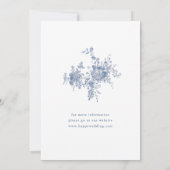 Elegant Blue French Garden Rehearsal Dinner Kaart (Achterkant)