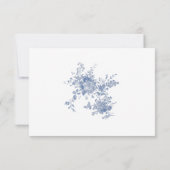 Elegant  Blue French Garden Wedding QR code RSVP Kaartje (Achterkant)