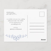 Elegant Blue French Garden Wedding Save the Date Briefkaart (Achterkant)